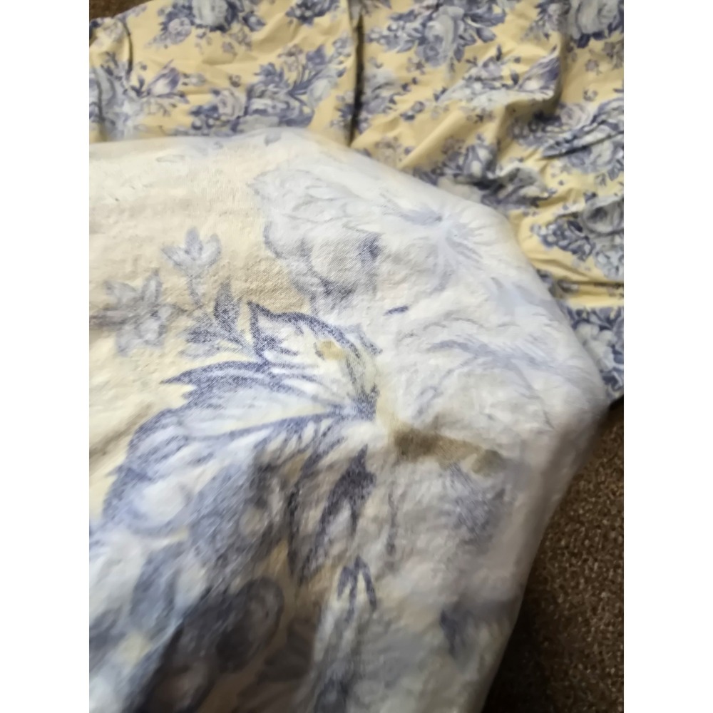Lauren Ralph Lauren Full Flat & Fitted Sheet Yellow Blue Rose Floral French Coun - Picture 7 of 10